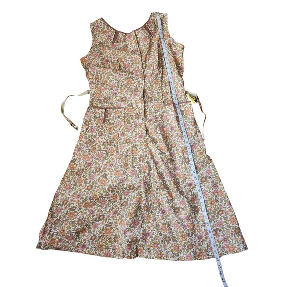Top Mode Twee Vintage 50s Ditsy Print Midi Dress Women's Modern Size 12 Modest - Picture 8 of 9